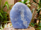 Polished Blue Lace Agate Standing Free Forms x 2 From Nsanje, Malawi