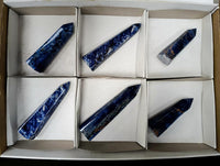 Polished Sodalite Points x 6 From Kunene River, Namibia