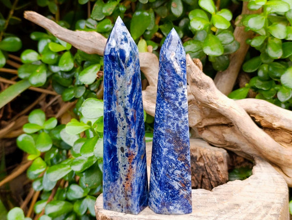 Polished Sodalite Points x 6 From Kunene River, Namibia