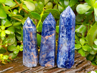 Polished Sodalite Points x 6 From Kunene River, Namibia