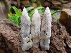 Natural Drusy Quartz Coated Calcite Spearhead Specimens x 12 From Alberts Mountain, Lesotho
