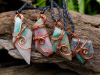 Hand Made Messina Quartz Copper Wire Wrapped Stone Pendants - Sold Per Piece - From Messina, South Africa