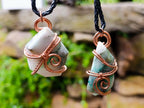 Hand Made Messina Quartz Copper Wire Wrapped Stone Pendants - Sold Per Piece - From Messina, South Africa