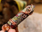 Hand Made Bastite Copper Wire Wrapped Stone Pendants - Sold Per Piece - From South Africa