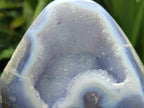 Polished Blue Lace Agate Standing Free Forms x 3 From Nsanje, Malawi