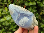Polished Blue Lace Agate Standing Free Forms x 3 From Nsanje, Malawi