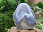 Polished Blue Lace Agate Standing Free Forms x 3 From Nsanje, Malawi