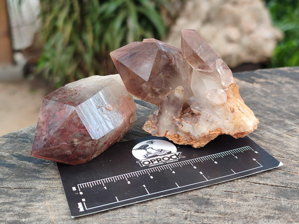 Natural Red Hematoid Quartz Crystals x 12 From Karoi, Zimbabwe