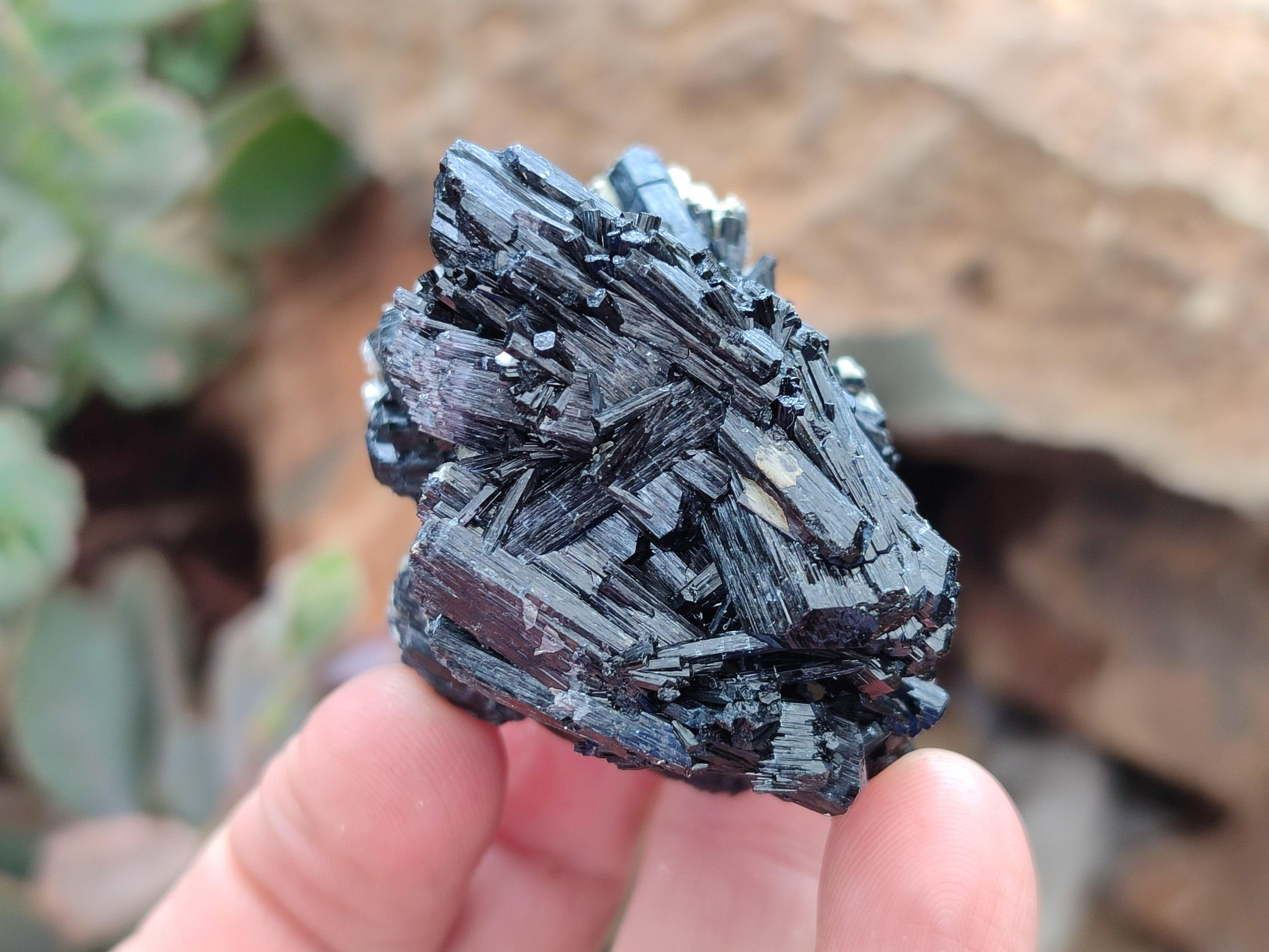 Natural Schorl Black Tourmaline with Hyalite Opal x 12 From Erongo, Namibia