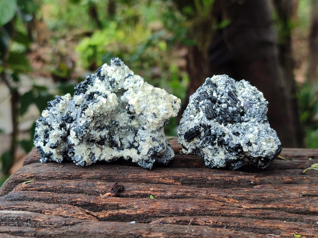 Natural Schorl Black Tourmaline with Hyalite Opal x 12 From Erongo, Namibia