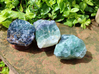 Natural Watermelon Fluorite Cobbed Specimens x 12 From Uis, Namibia