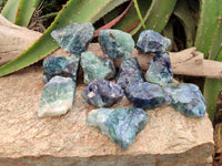 Natural Watermelon Fluorite Cobbed Specimens x 12 From Uis, Namibia