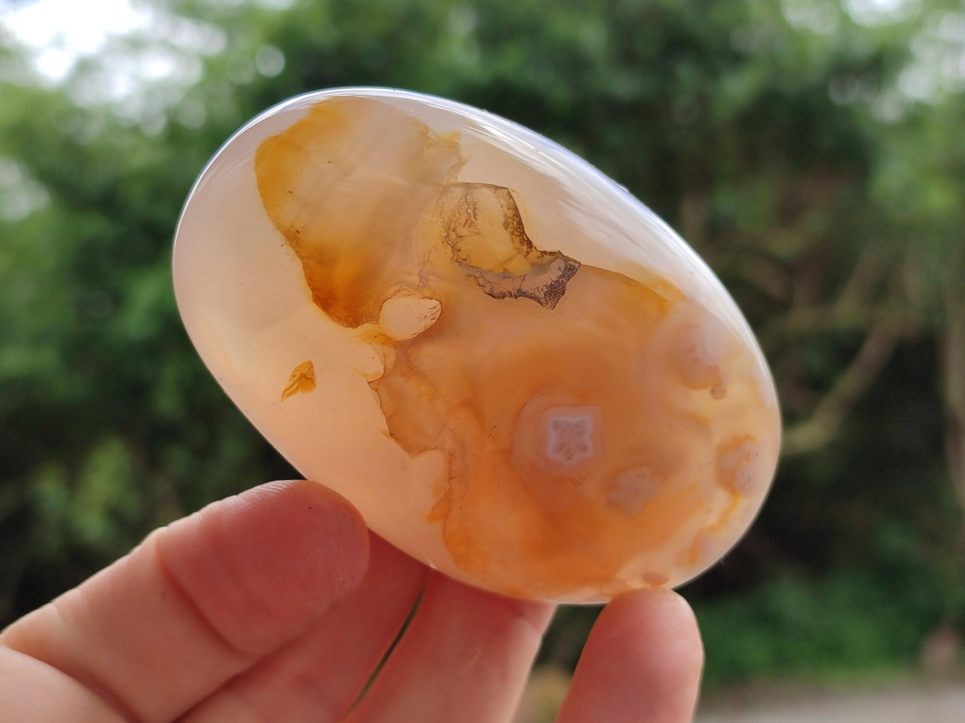 Polished Flower Agate Galets x 12 From Antsahalova, Madagascar