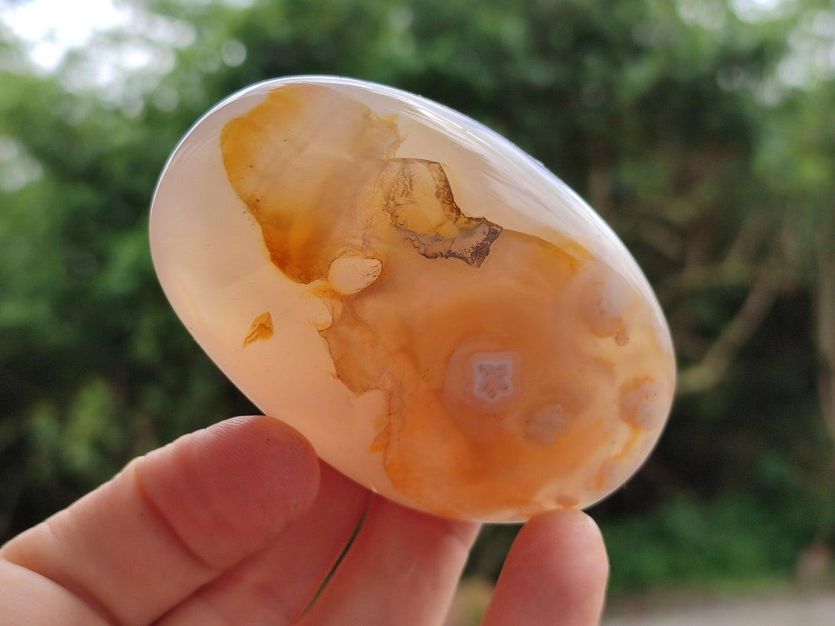 Polished Flower Agate Galets x 12 From Antsahalova, Madagascar