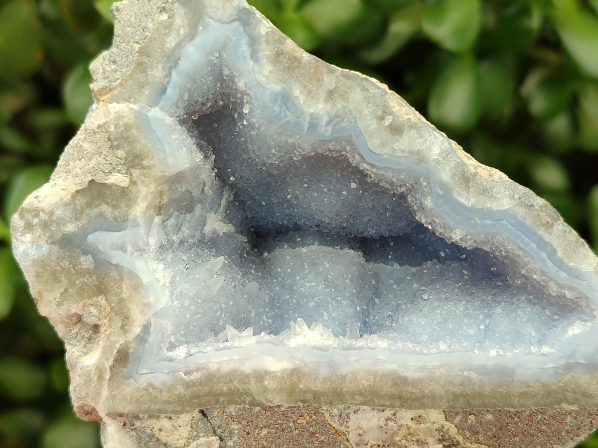 Polished Blue Lace Agate Geodes x 4 From Nsanje, Malawi