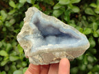 Polished Blue Lace Agate Geodes x 4 From Nsanje, Malawi