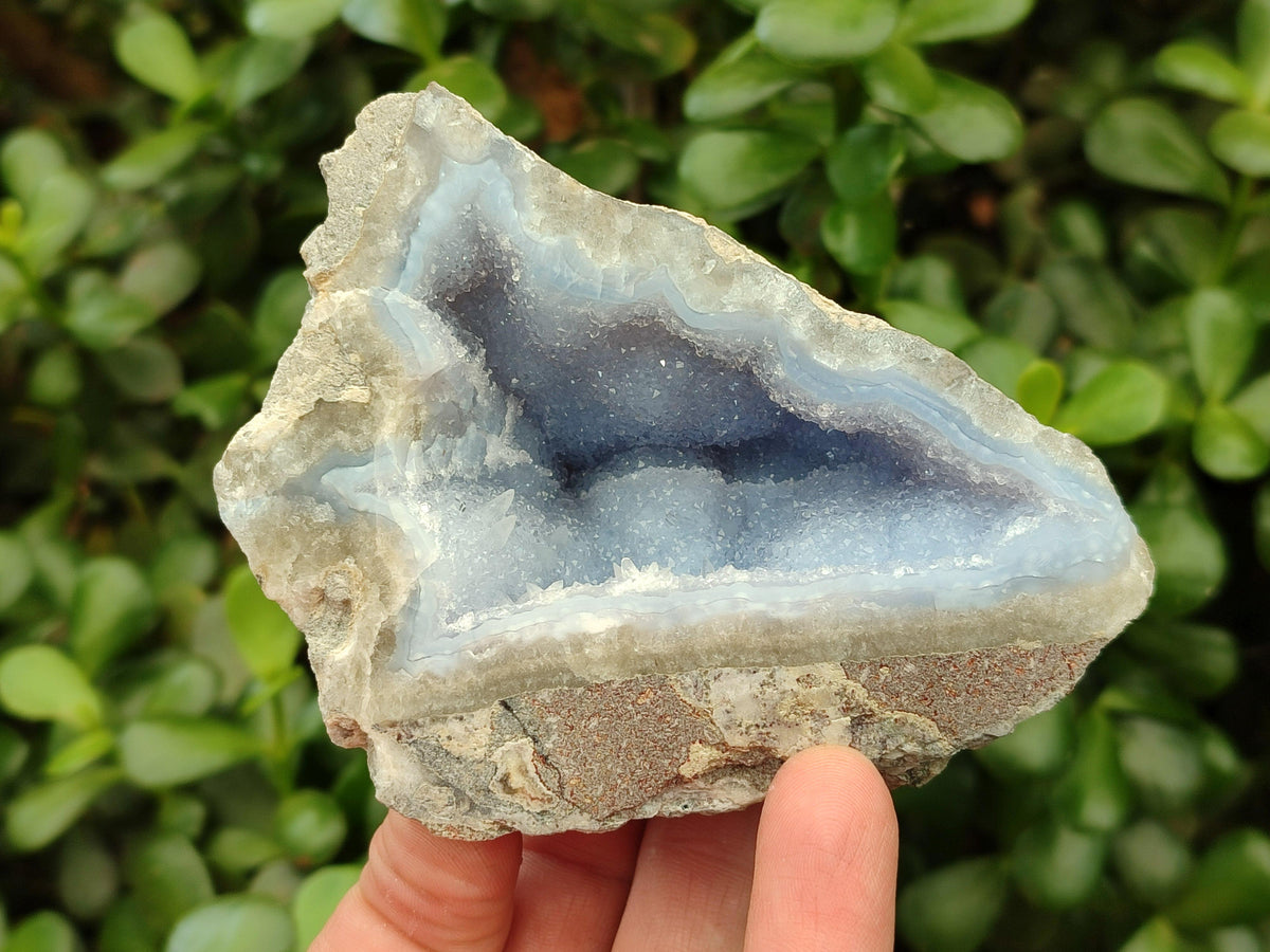 Polished Blue Lace Agate Geodes x 4 From Nsanje, Malawi