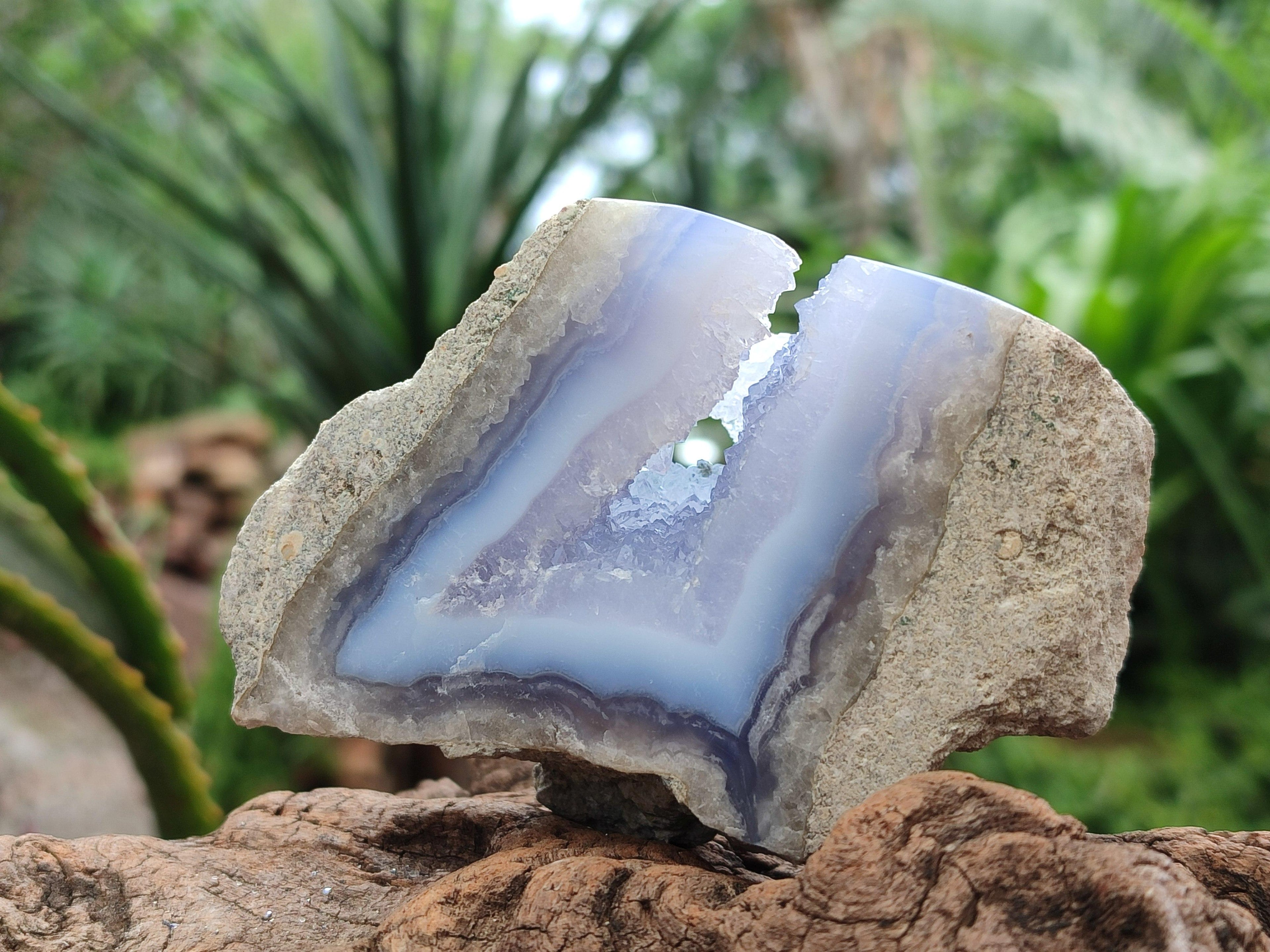 Polished Blue Lace Agate Geodes x 4 From Nsanje, Malawi