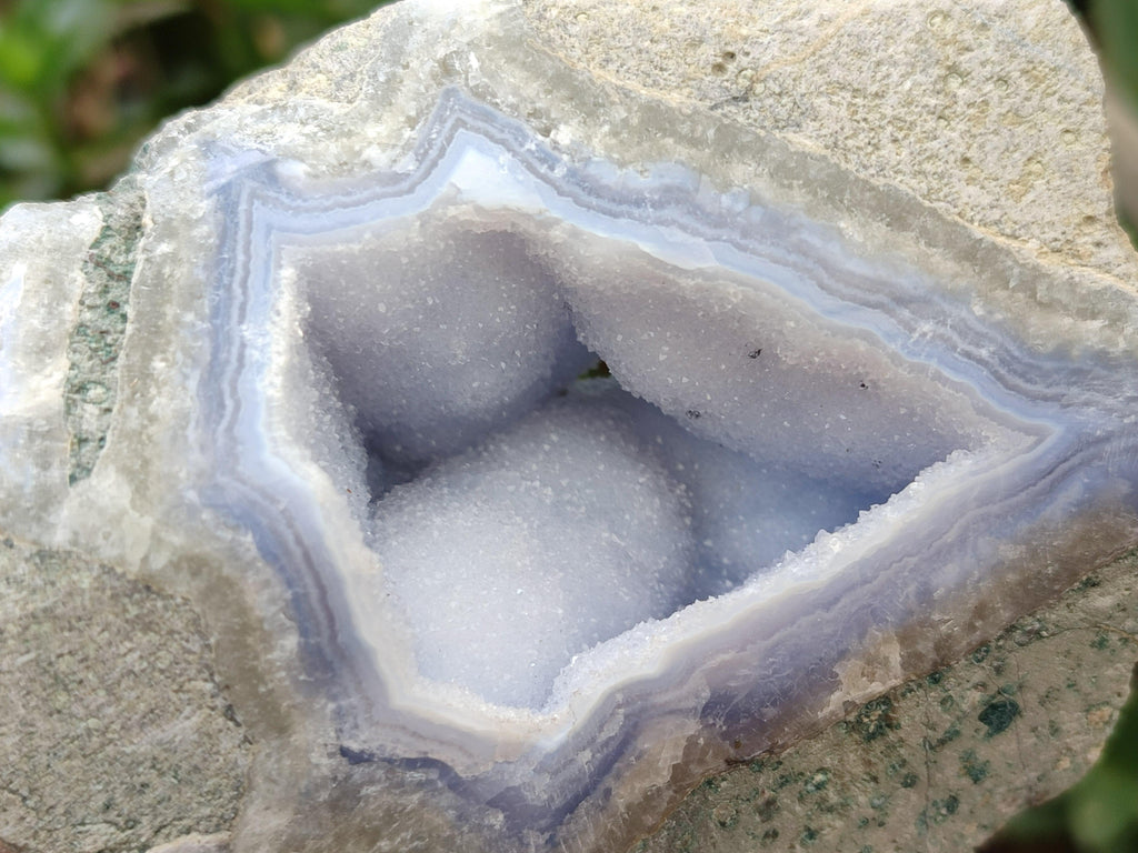 Polished Blue Lace Agate Geodes x 4 From Nsanje, Malawi