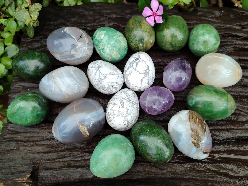 Polished Selected Mixed Mineral and Crystal Eggs x 20 From Zimbabwe