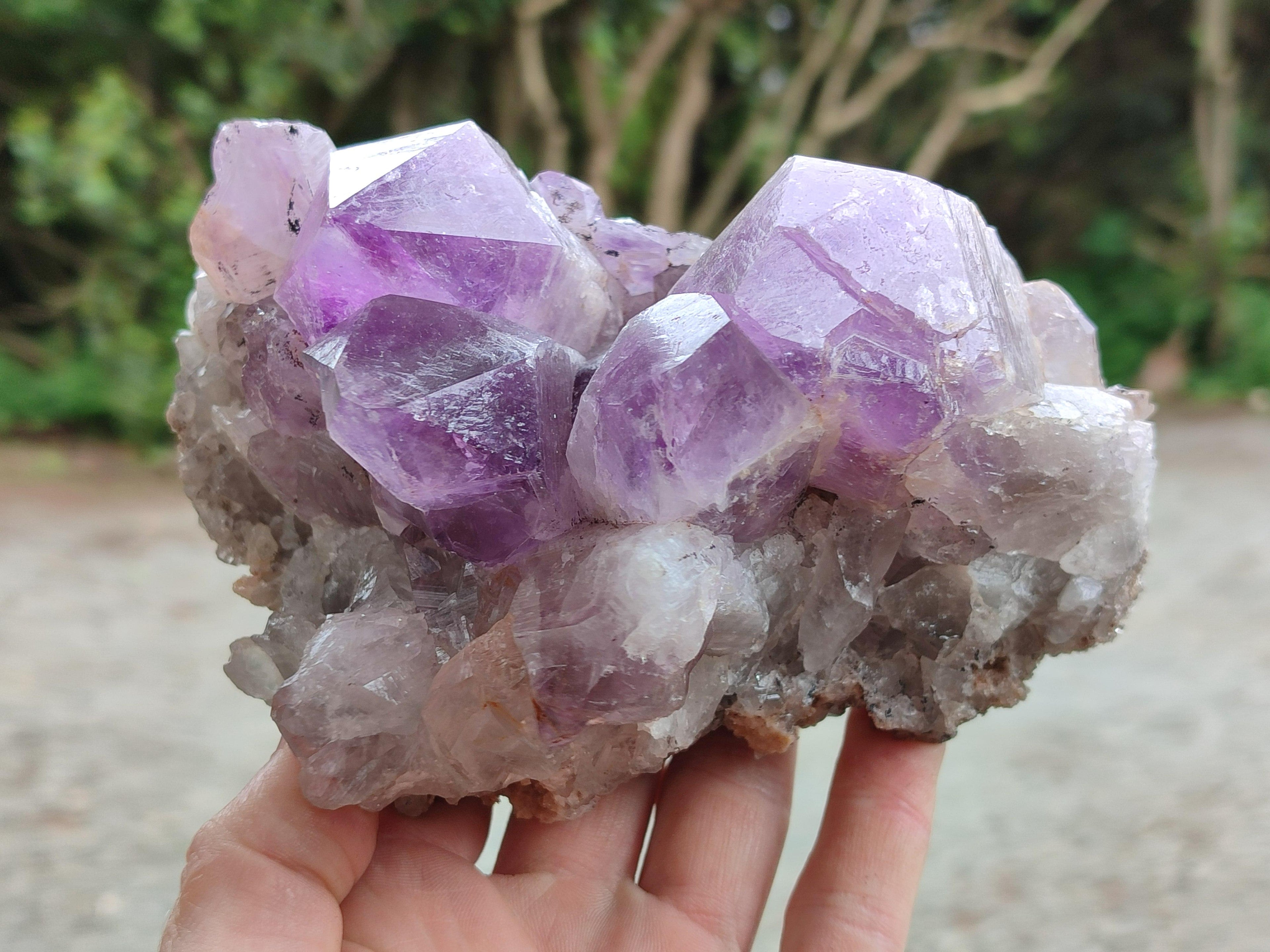 Natural Jacaranda Amethyst Clusters x 2 From Mumbwa, Zambia