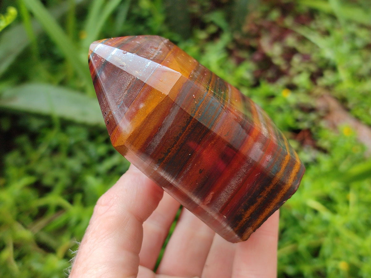 Polished Banded Tiger Iron Jasper Points x 3 From South Africa