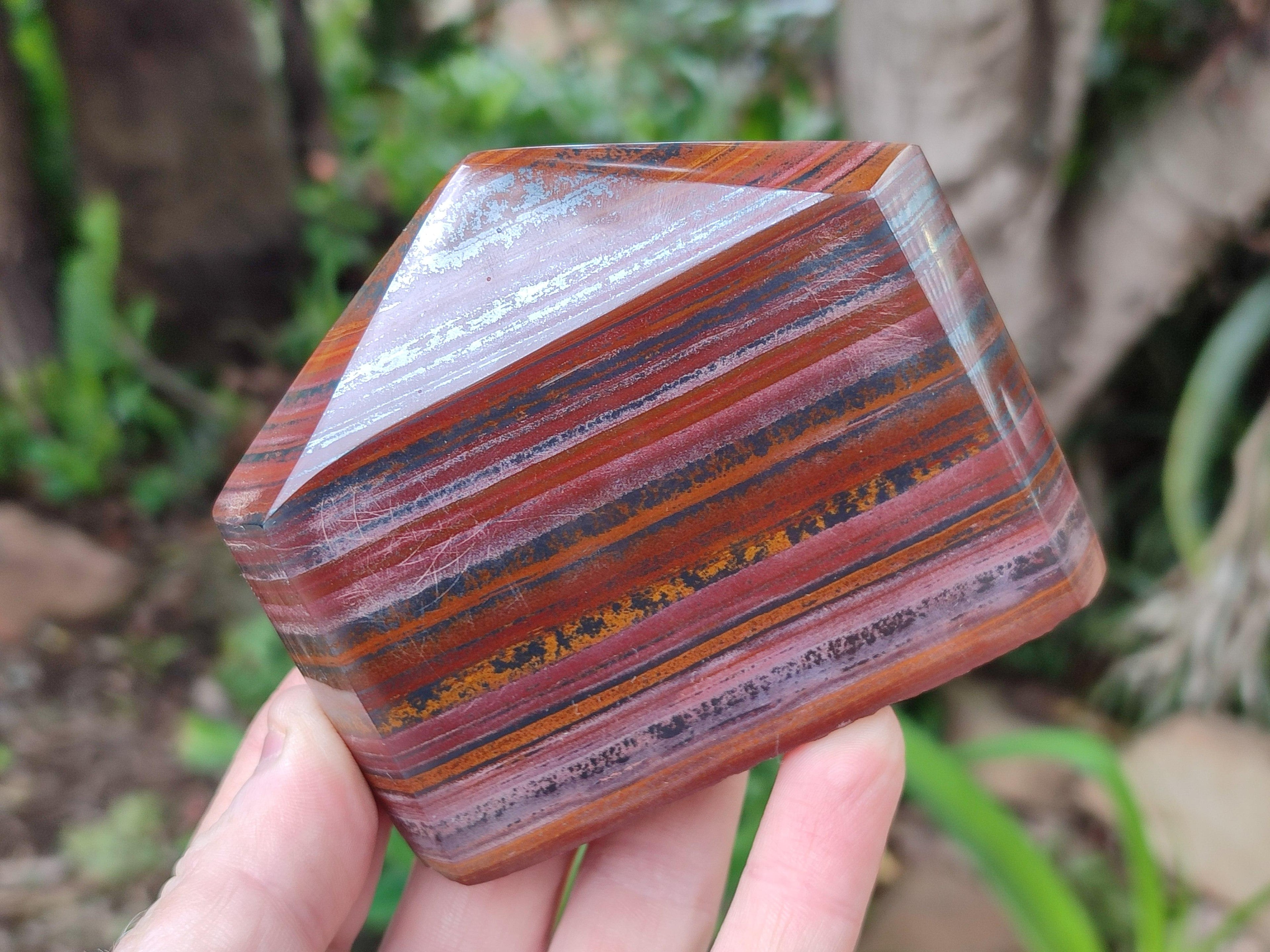 Polished Banded Tiger Iron Jasper Points x 3 From South Africa - Toprock Gemstones and Minerals 
