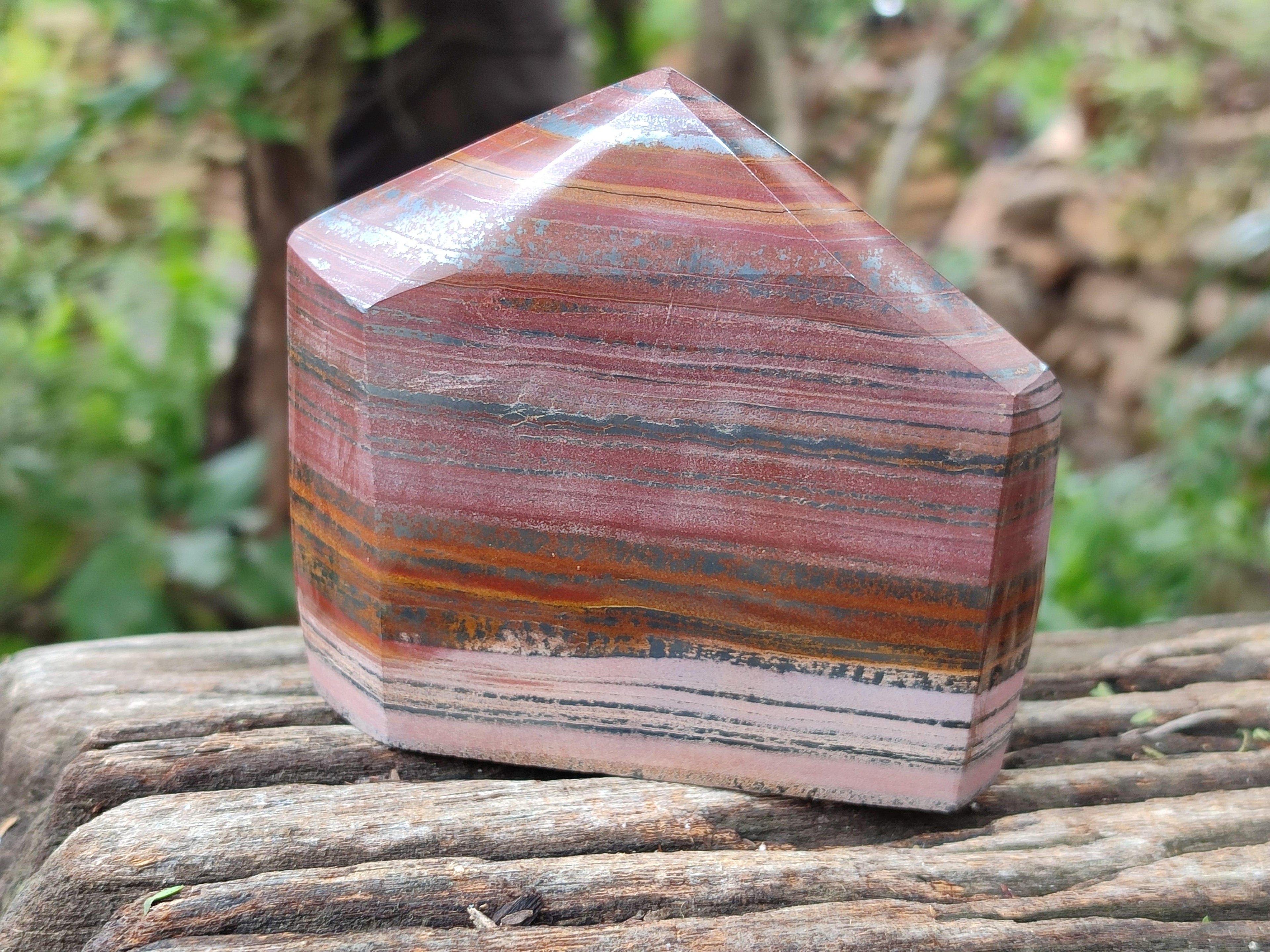 Polished Banded Tiger Iron Jasper Points x 3 From South Africa - Toprock Gemstones and Minerals 