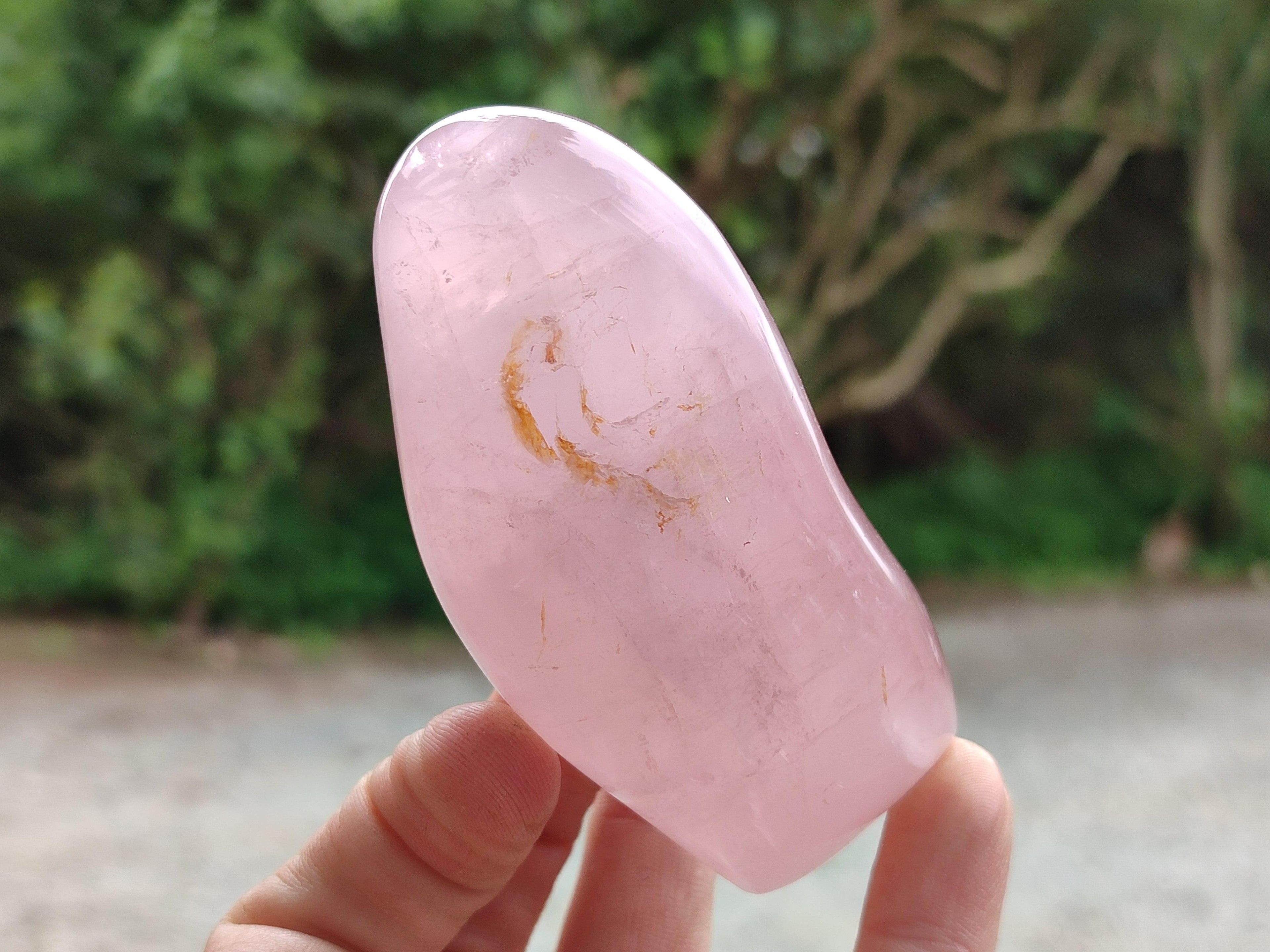 Polished Rose Quartz Standing Free Forms x 6 From Madagascar