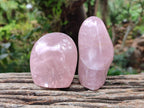 Polished Rose Quartz Standing Free Forms x 6 From Madagascar