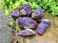 Natural Metallic Purpurite Specimens x 6 From Erongo, Namibia