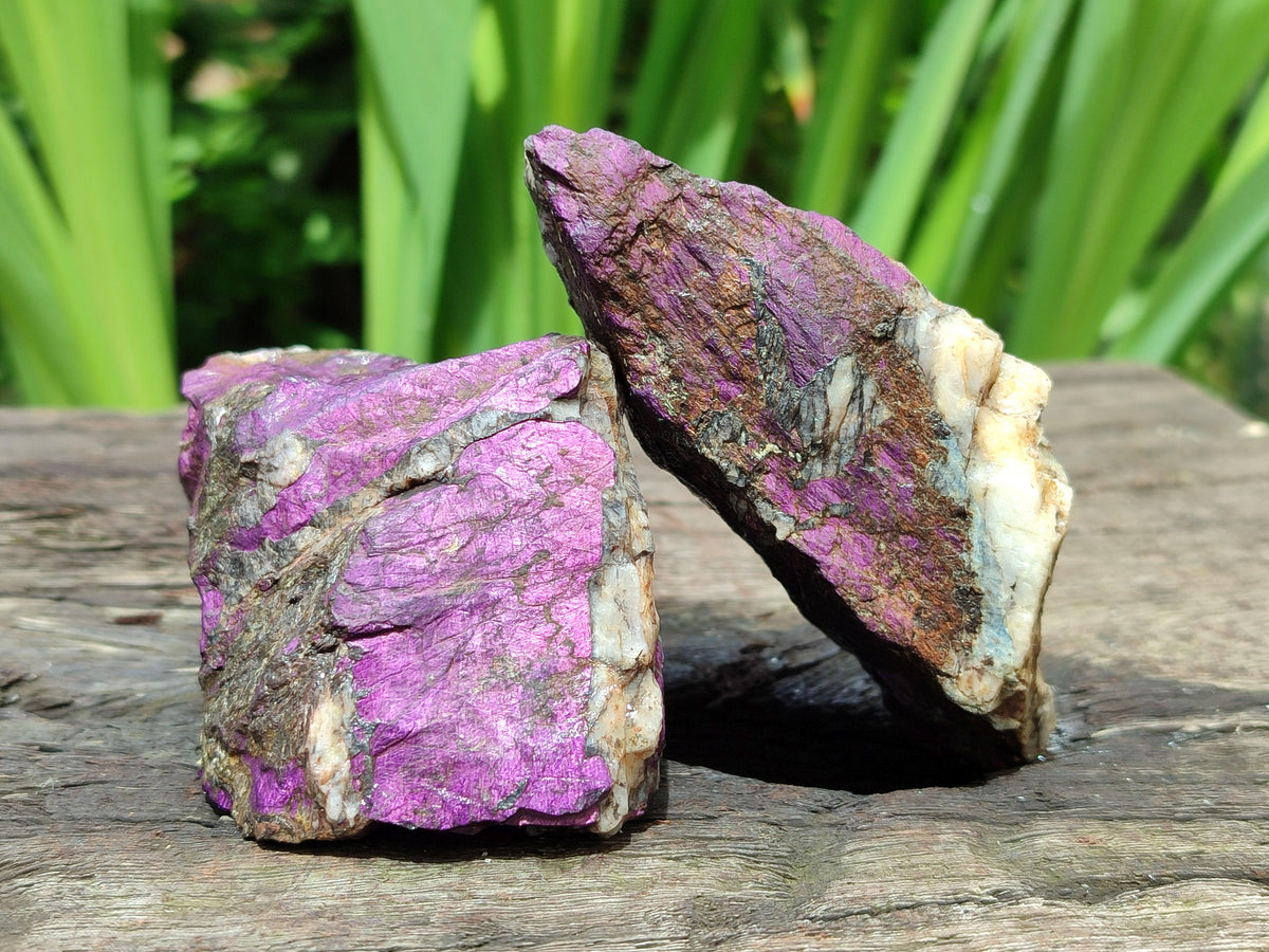 Natural Metallic Purpurite Specimens x 6 From Erongo, Namibia
