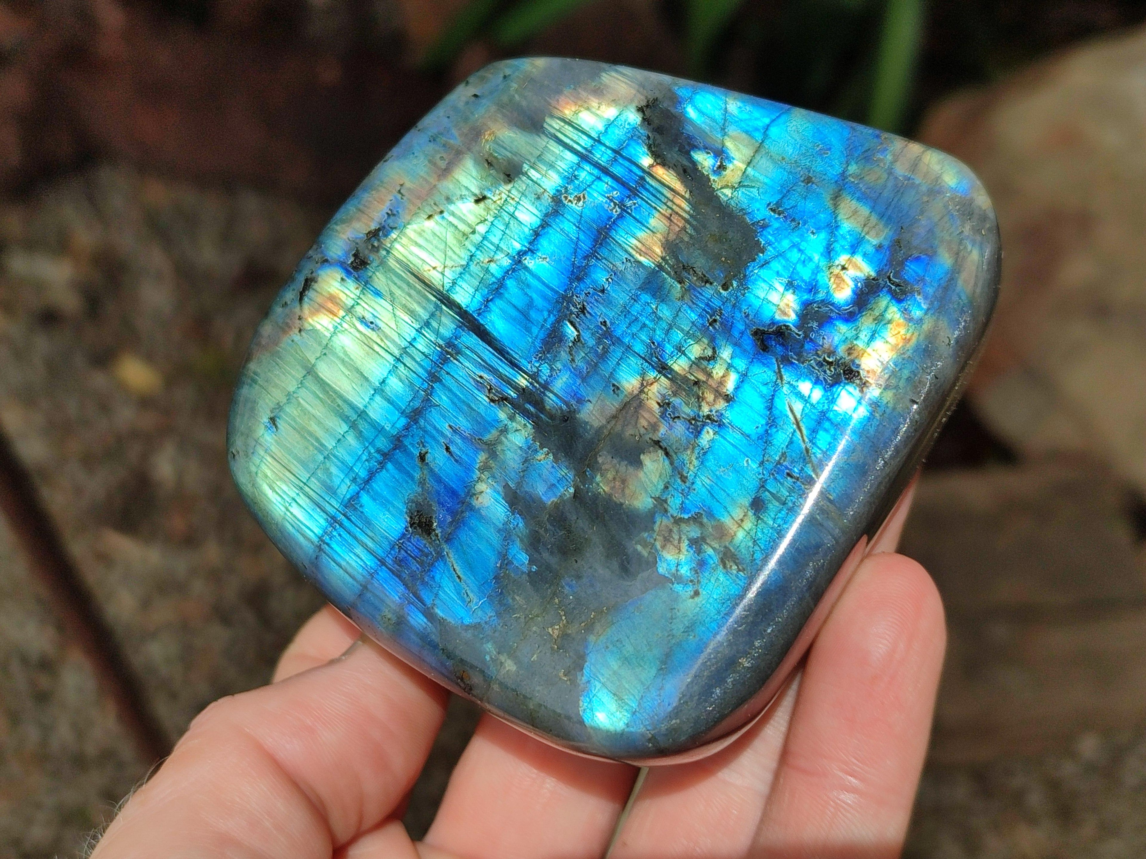 Polished Labradorite Standing Free Forms x 2 From Tulear, Madagascar