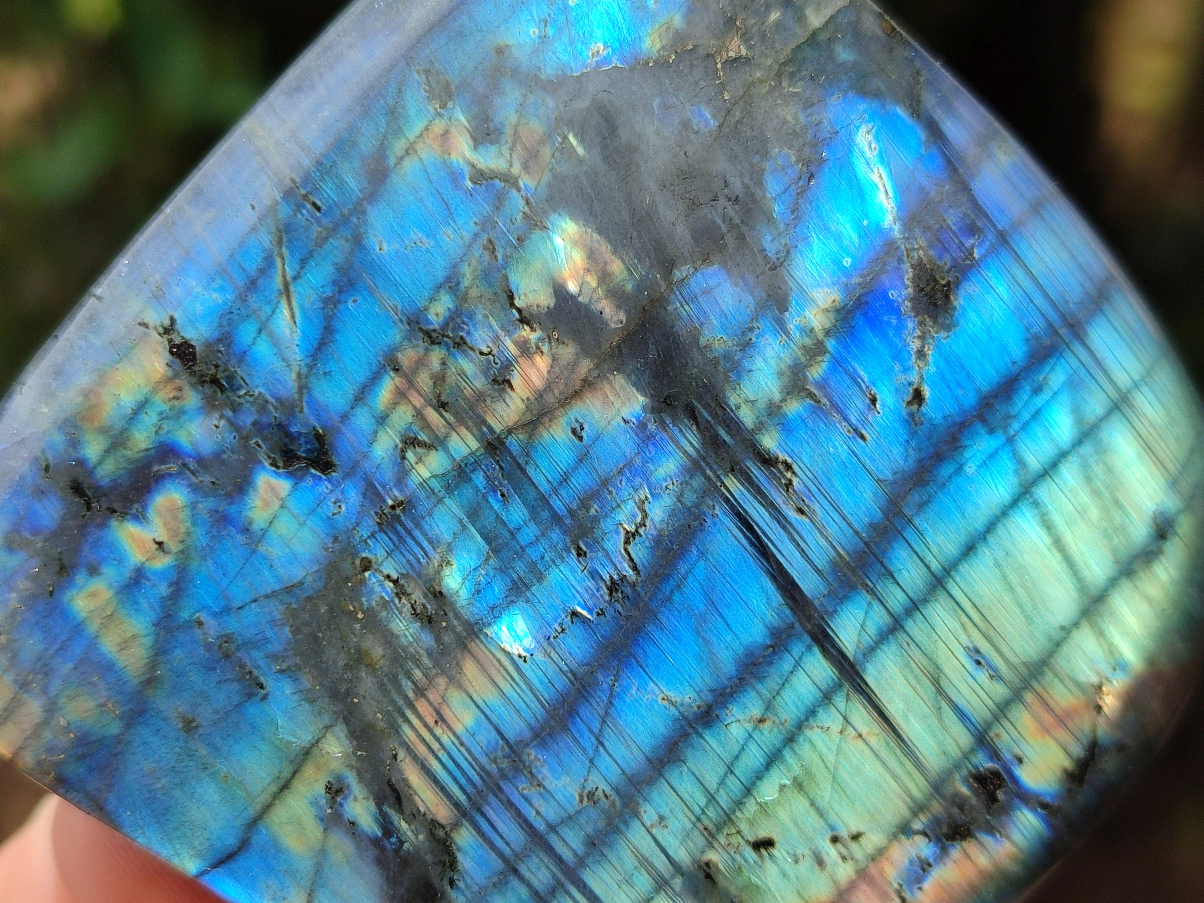 Polished Labradorite Standing Free Forms x 2 From Tulear, Madagascar