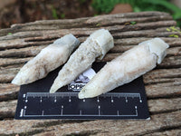 Natural Drusy Quartz Coated Spearhead Calcite Specimens x 35 From Albert's Mountain, Lesotho