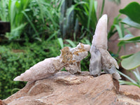 Natural Drusy Quartz Coated Spearhead Calcite Specimens x 35 From Albert's Mountain, Lesotho