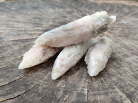 Natural Drusy Quartz Coated Spearhead Calcite Specimens x 35 From Albert's Mountain, Lesotho