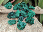 Natural Silky Malachite Specimens x 12 From Kasompe, Congo