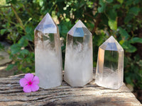 Polished Wispy Smokey Quartz Crystals x 3 From Madagascar
