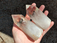 Polished Wispy Smokey Quartz Crystals x 3 From Madagascar