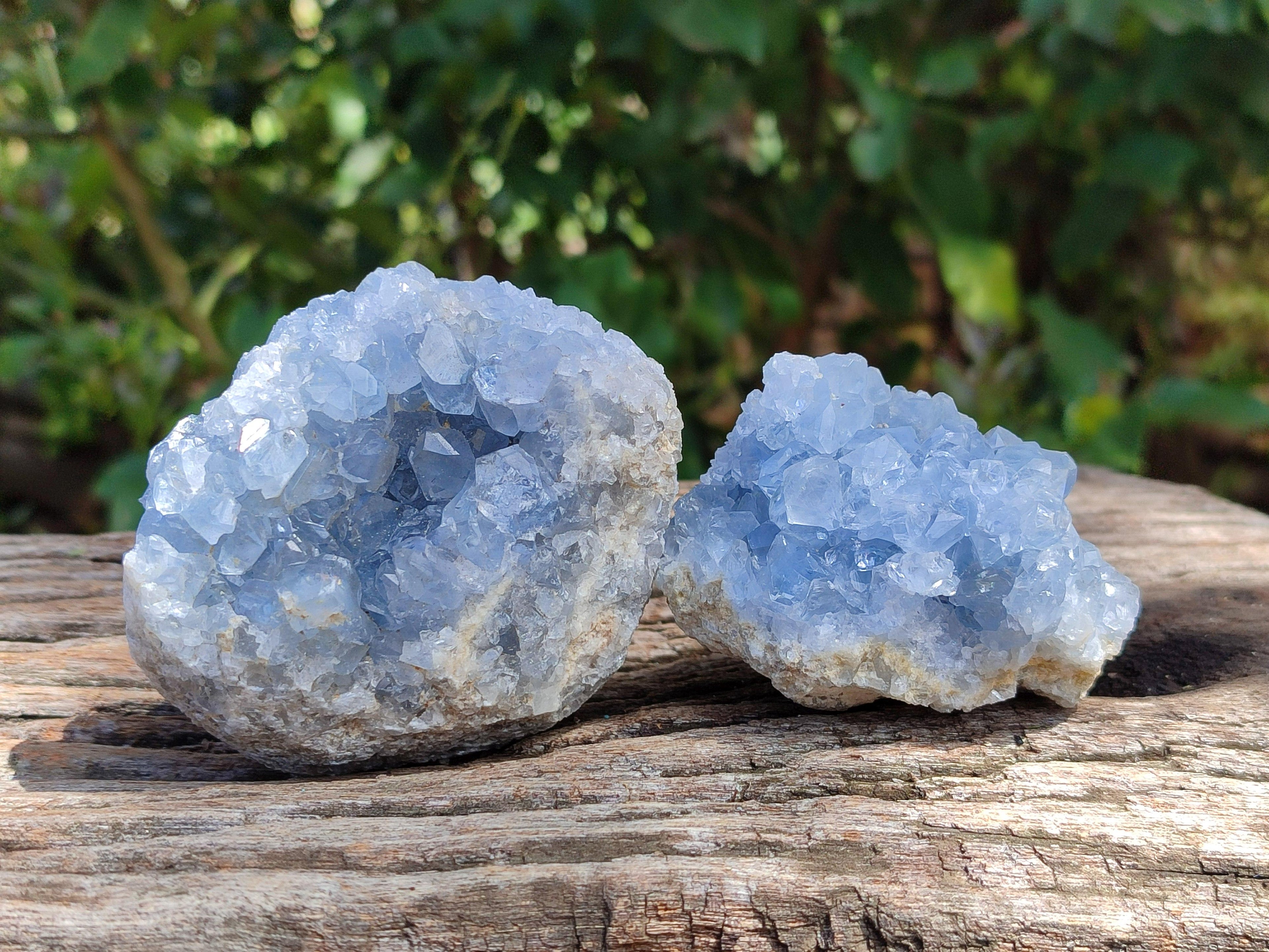 Natural Blue Celestite Specimens x 6 From Sakoany, Madagascar