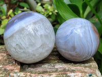 Polished Shashe River Banded Agate Spheres x 6 From Zimbabwe