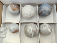 Polished Shashe River Banded Agate Spheres x 6 From Zimbabwe