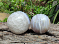 Polished Shashe River Banded Agate Spheres x 6 From Zimbabwe