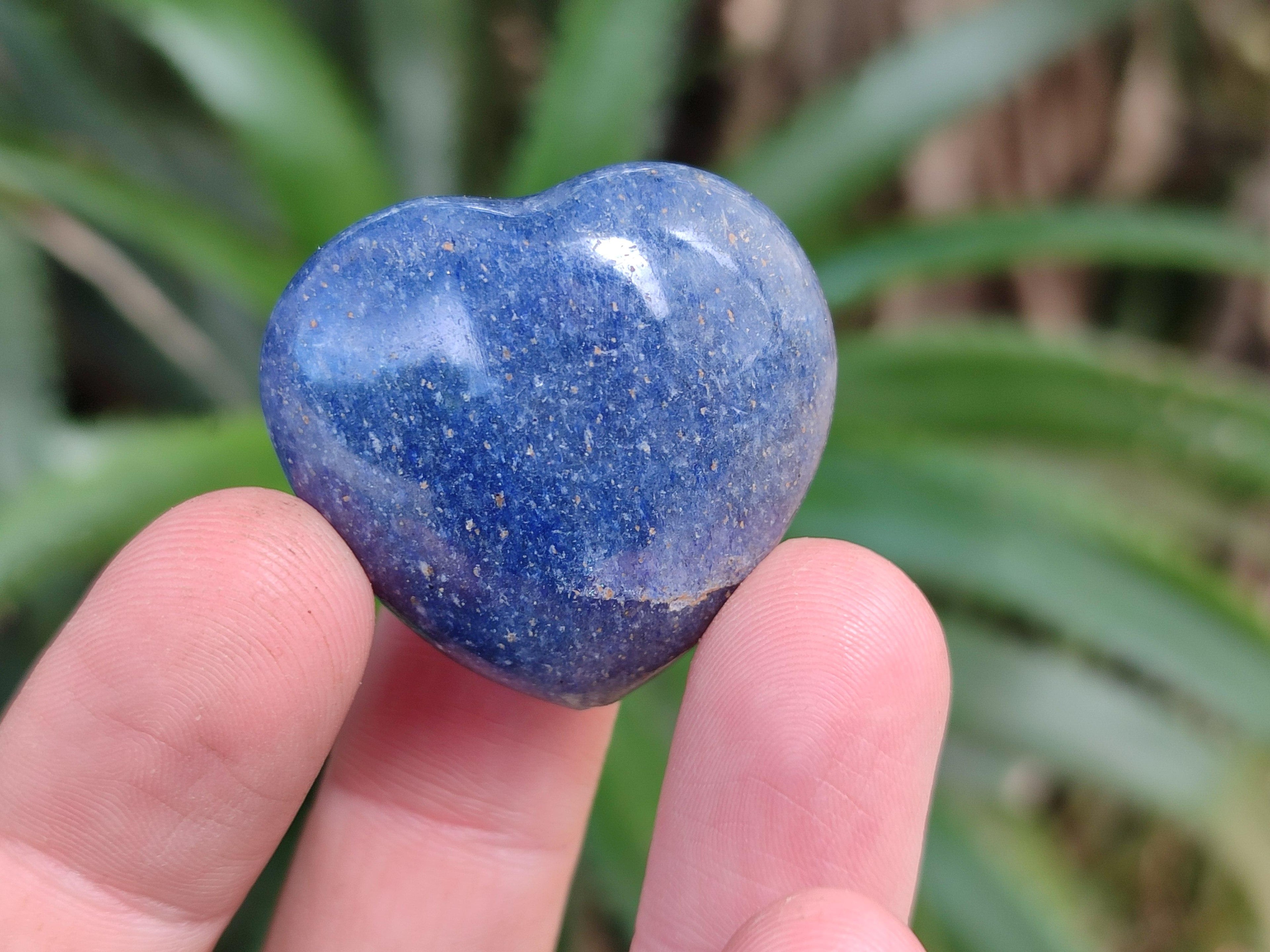 Polished Small Lazulite Hearts x 35 From Madagascar