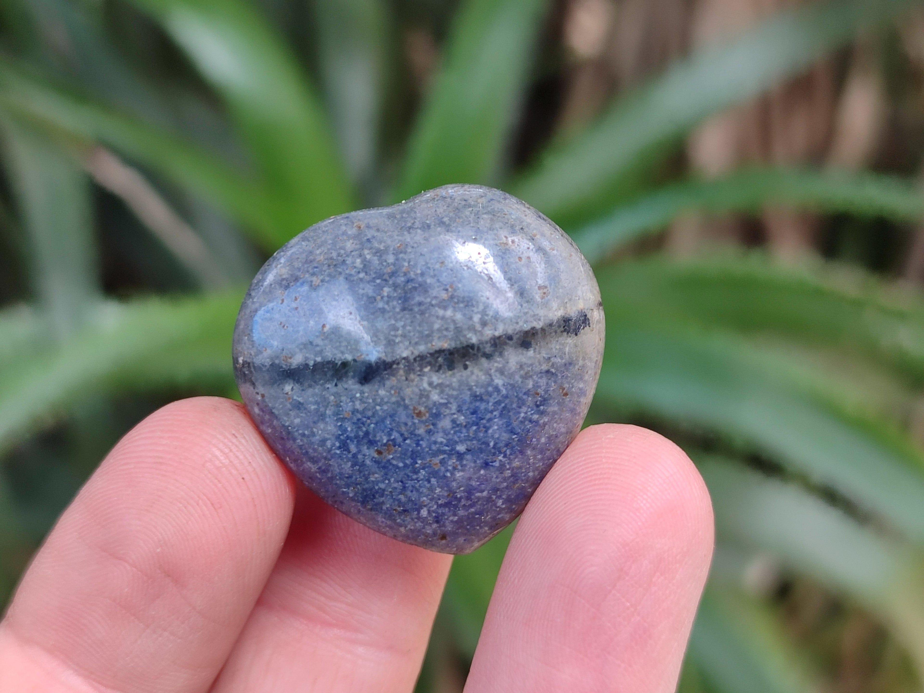 Polished Small Lazulite Hearts x 35 From Madagascar