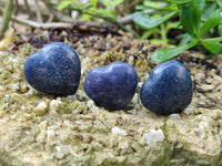 Polished Small Lazulite Hearts x 35 From Madagascar