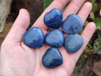 Polished Small Lazulite Hearts x 35 From Madagascar
