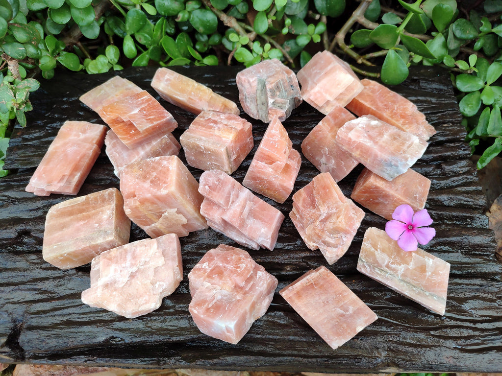 Natural Sunset Orange Calcite Specimens x 24 From Spitzkop, Namibia