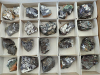 Natural Bright Silver Lead Galena Cobbed Specimens x 23 From Kaokoveld, Namibia